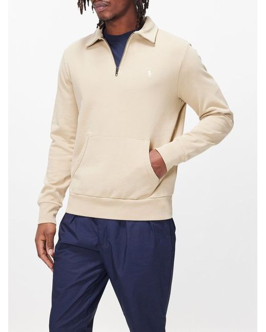 Polo Ralph Lauren Quarter-zip Cotton-jersey Sweatshirt