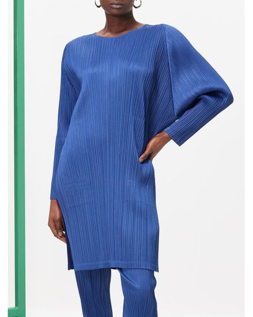 Pleats Please By Issey Miyake Batwing-sleeve Technical-pleated Top