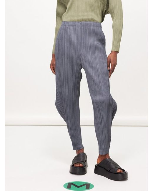 Pleats Please By Issey Miyake Technical-pleated Balloon-leg Trousers