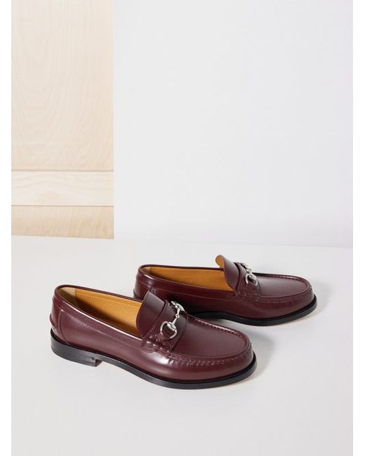 Gucci Kaveh Horsebit Leather Loafers