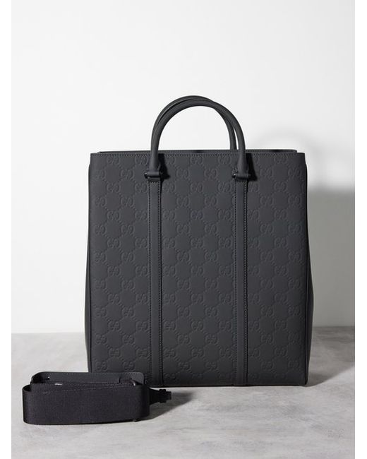 Gucci GG-debossed Leather Tote Bag
