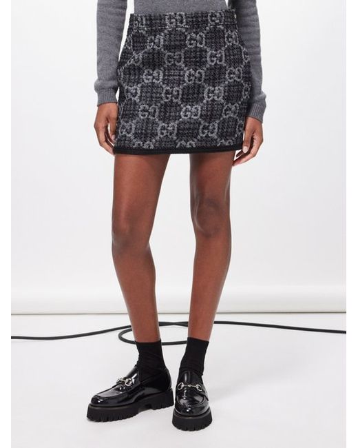 Gucci GG-jacquard Wool-blend Tweed Mini Skirt