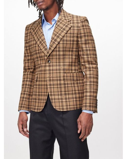 Gucci Checked Wool-blend Blazer