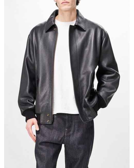 Loewe Flap-pocket Grained-leather Bomber Jacket