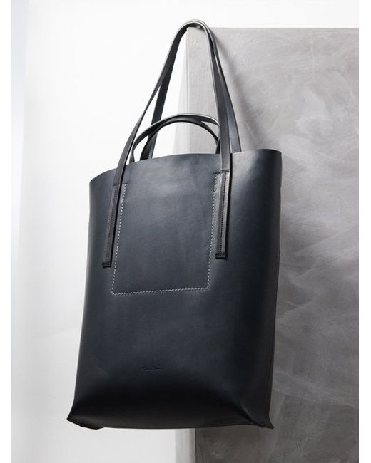 Rick Owens Topstitched Medium Leather Tote