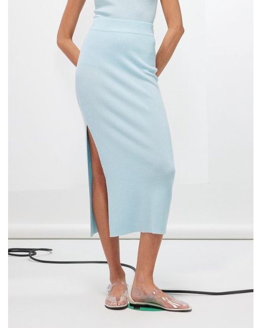 Lisa Yang Ronja Side-slit Cashmere Midi Skirt