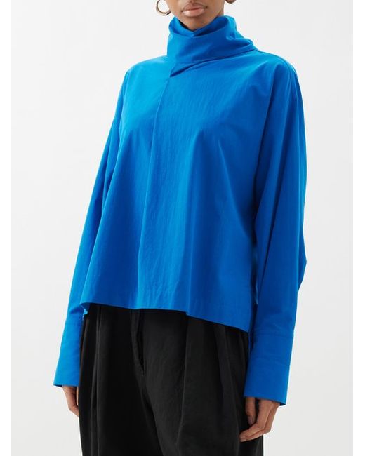 Issey Miyake Button-back Cotton-voile Blouse