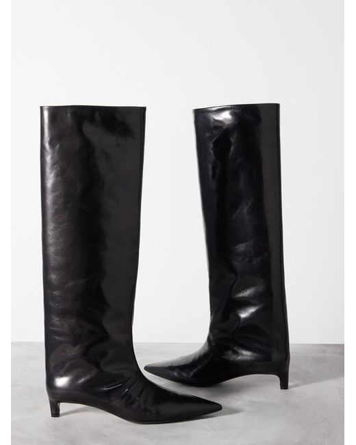 Jil Sander Point-toe Leather Knee-high Boots