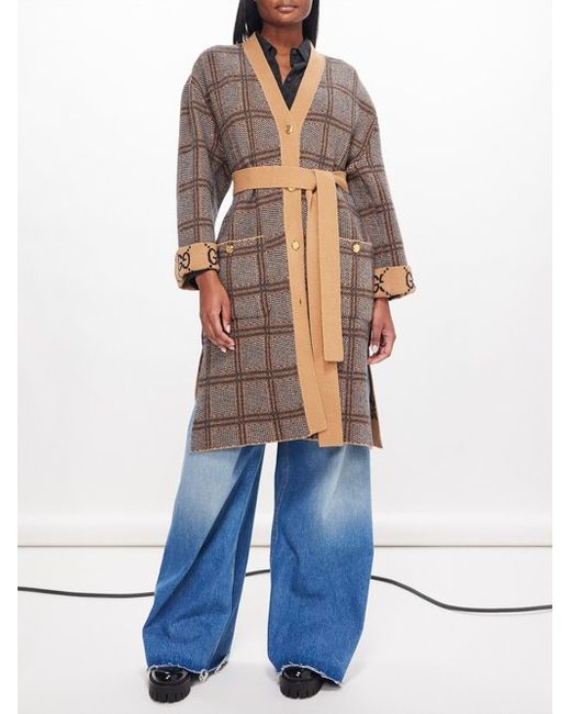 Gucci Reversible Gg-intarsia Wool-blend Cardigan