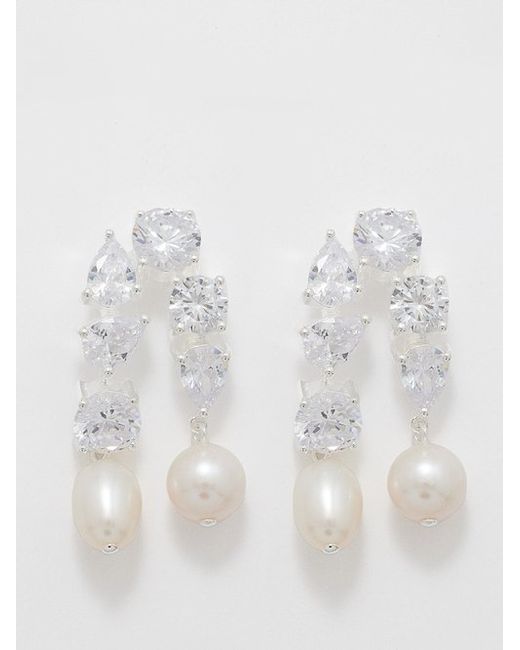 Completedworks Crystal Platinum-plated Earrings