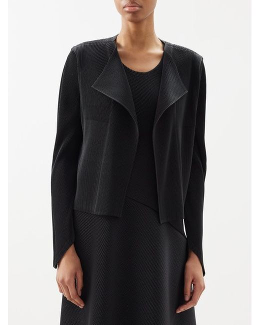 Issey Miyake Open-front Technical-pleated Cardigan