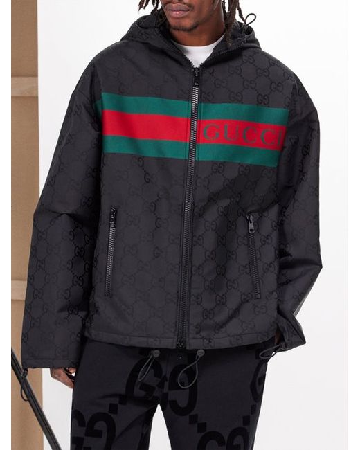Gucci GG-jacquard Hooded Poplin Jacket