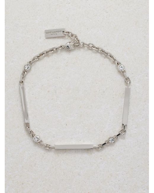 Saint Laurent Crystal-embellished Bar-chain Bracelet