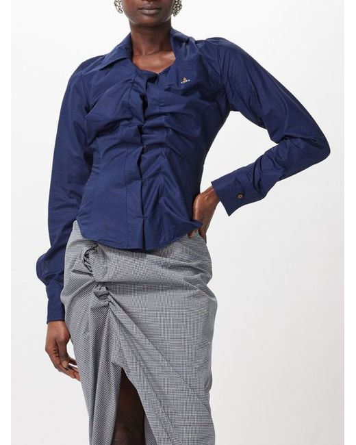 Vivienne Westwood Ruched Cotton-poplin Shirt