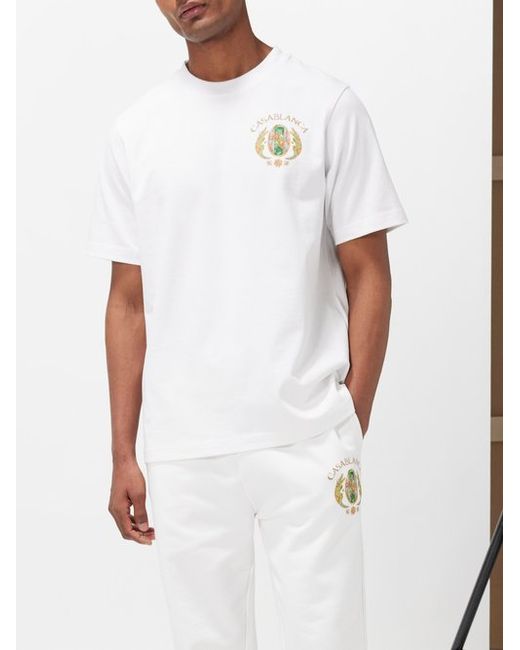 Casablanca Tennis Club-print Cotton-jersey T-shirt
