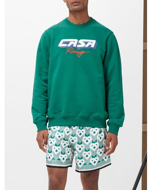 Casablanca Casa Racing-print Organic-cotton Sweatshirt