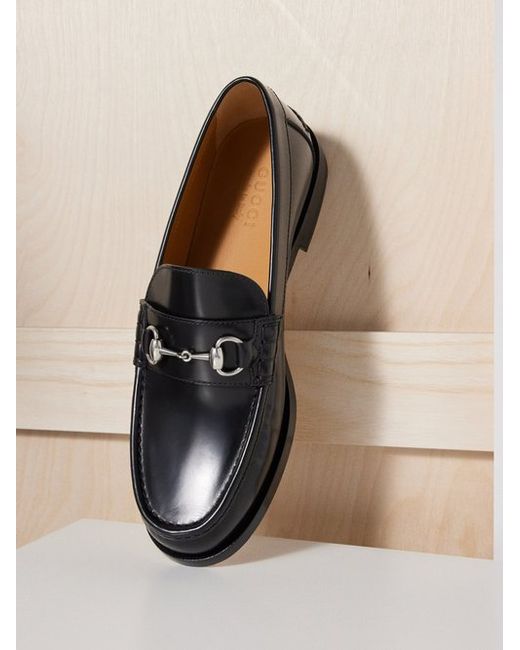 Gucci Kaveh Horsebit Leather Loafers