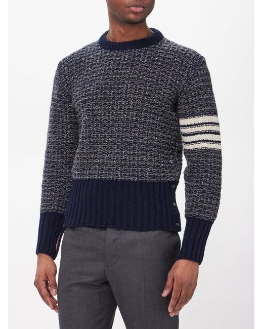 Thom Browne -bar Wool Blend-tweed Sweater