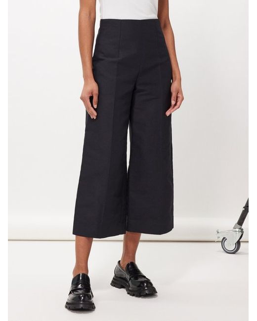 Marni High-rise Cotton-cady Cropped Trousers