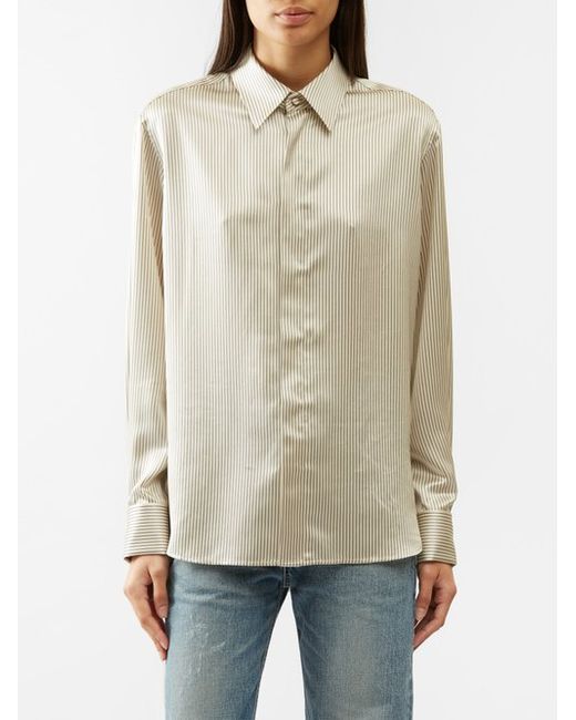 Saint Laurent Striped Silk-satin Shirt