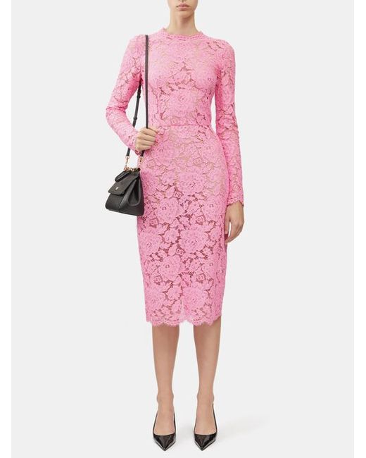 Dolce & Gabbana Floral-lace Midi Dress