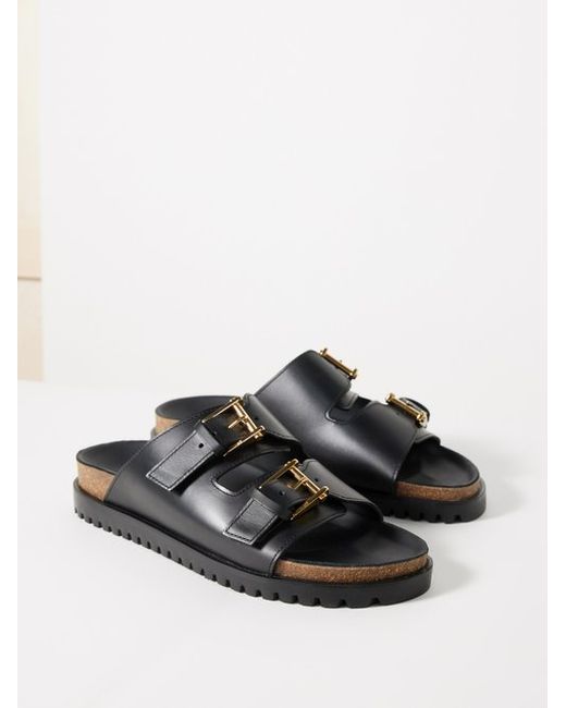 Versace Twin Strap Smooth-leather Sandals