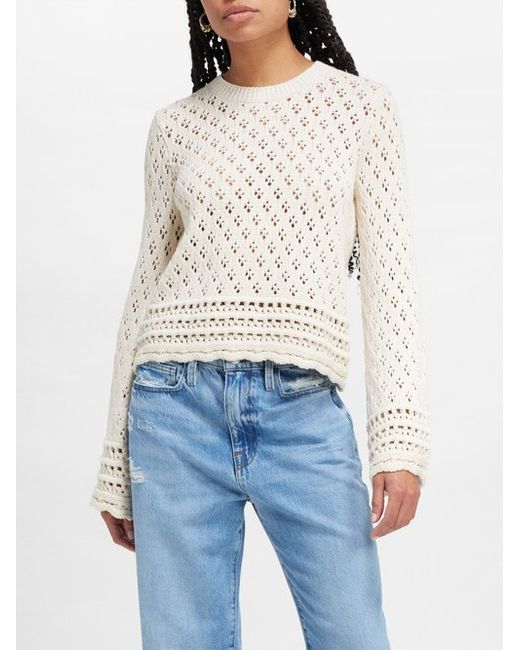 Frame Crochet-knit Cotton-blend Top