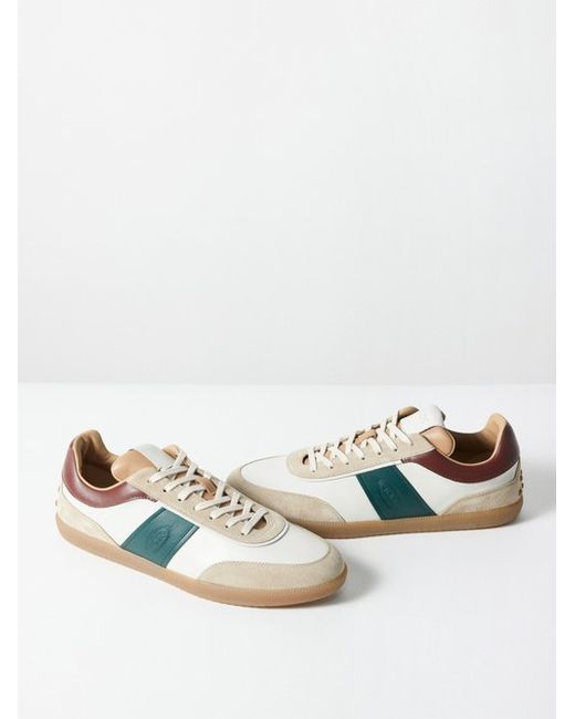 Tod's Pebbled Suede And Leather Trainers