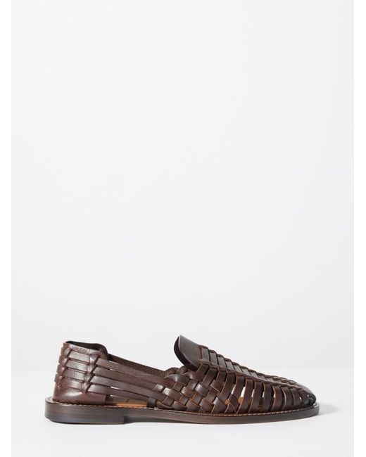 Brunello Cucinelli Woven-leather Loafers
