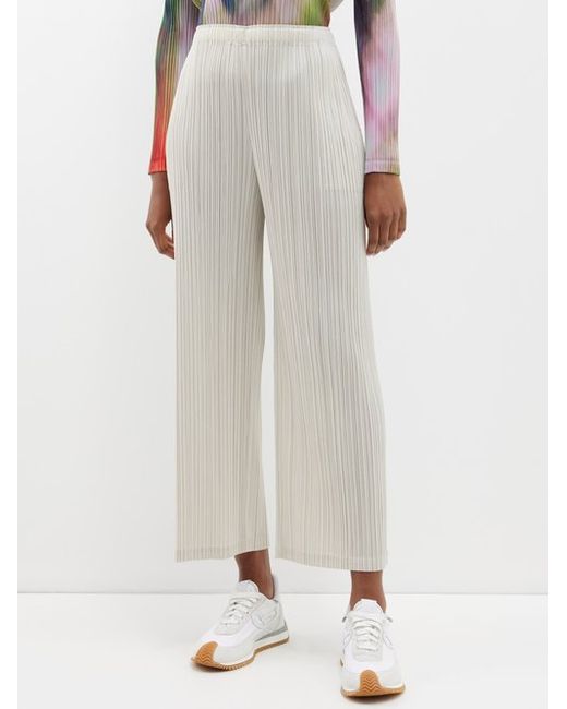 Pleats Please By Issey Miyake Technical-pleated Wide-leg Trousers