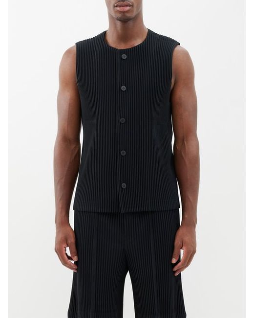 Homme Pliss Issey Miyake Technical-pleated Sleeveless Top