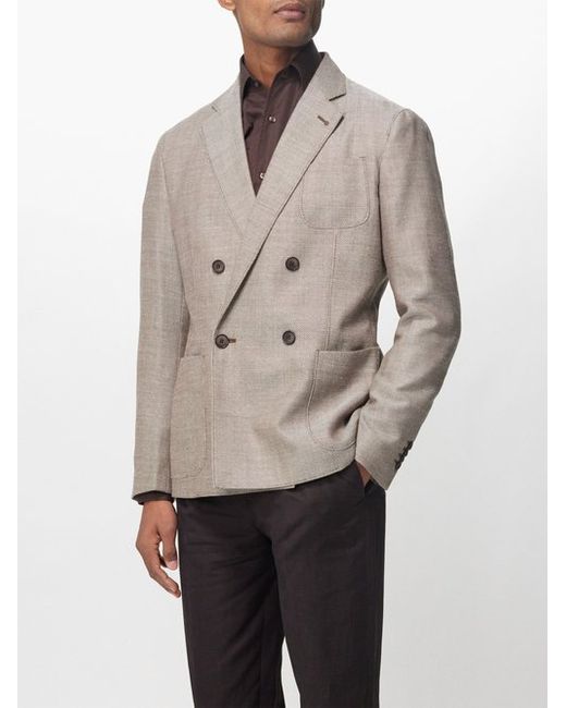 Giorgio Armani Upton Double-breasted Wool-blend Suit Jacket