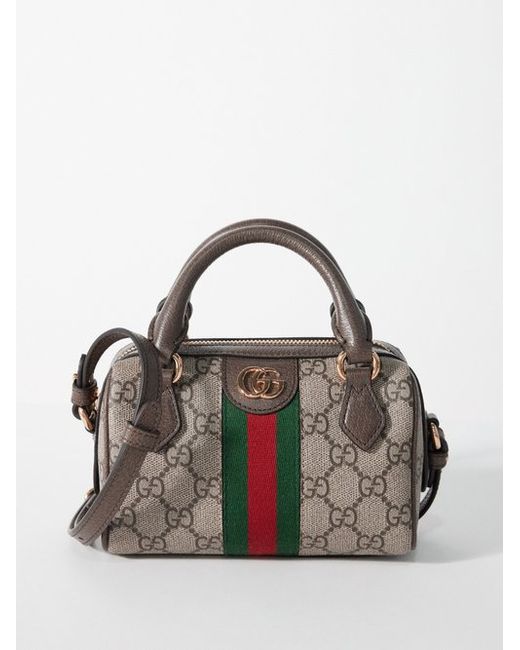 Gucci Ophidia Mini Leather-trim Canvas Shoulder Bag