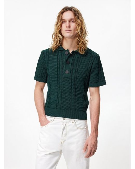 Jacquemus Belo Cable-knit Polo Shirt