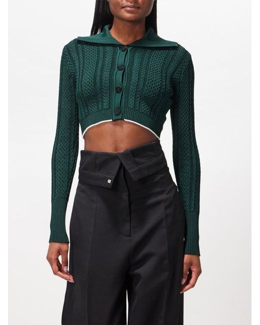 Jacquemus Bela Cable-knit Cropped Cardigan