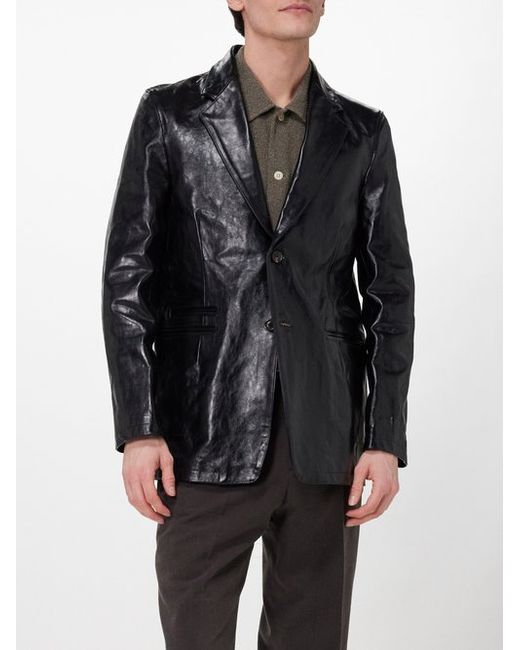 Our Legacy Opening Single-breasted Leather Blazer