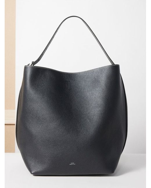 Totême Belted Grained-leather Tote Bag