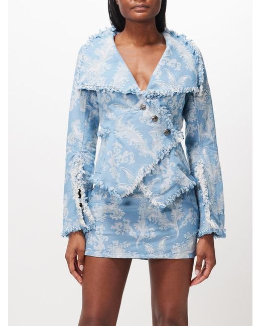Vivienne Westwood Worth More Coral-jacquard Cotton Jacket