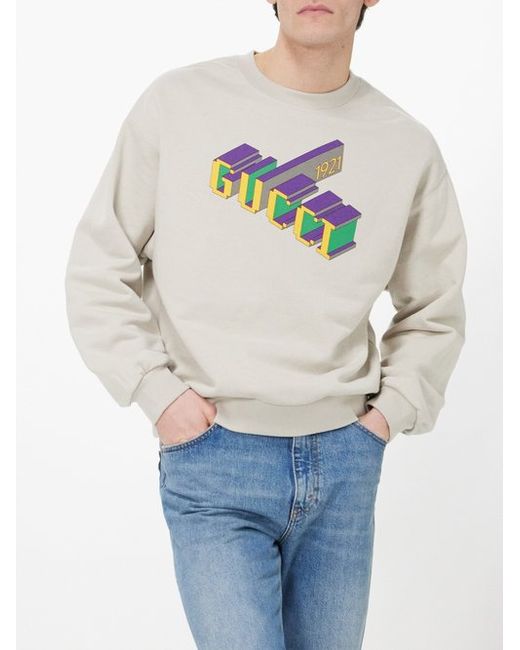 Gucci 3d Logo-print Cotton-jersey Sweatshirt
