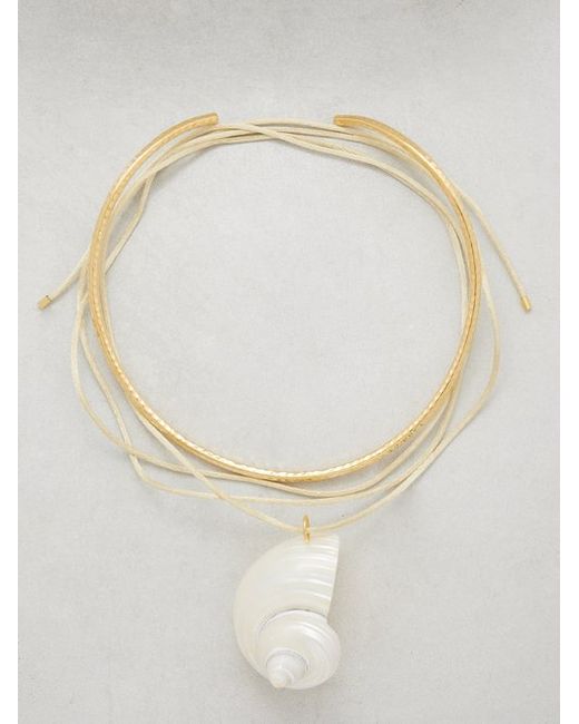 Anni Lu Shell On A String 18kt Gold-plated Necklace
