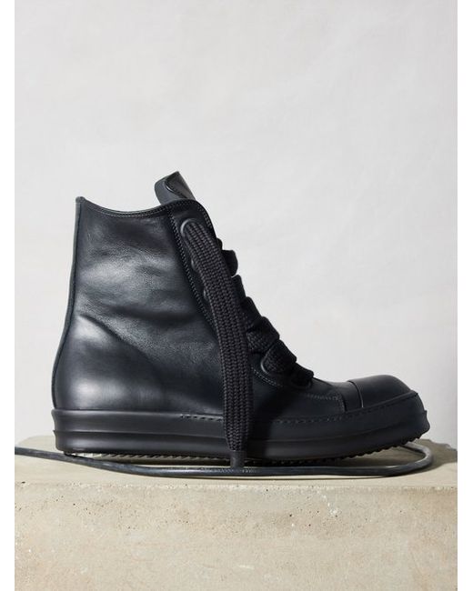 Rick Owens Leather High-top Trainers