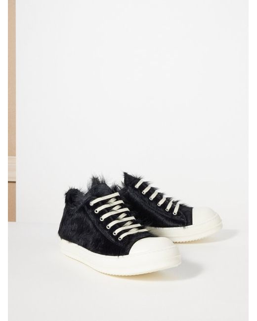 Rick Owens Furry Calf Hair Low-top Trainers