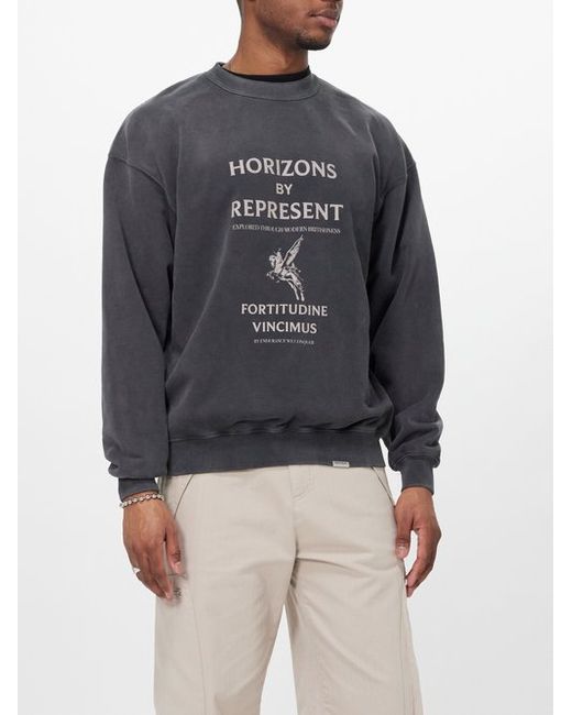 Represent Horizons Logo-print Cotton-jersey Sweatshirt