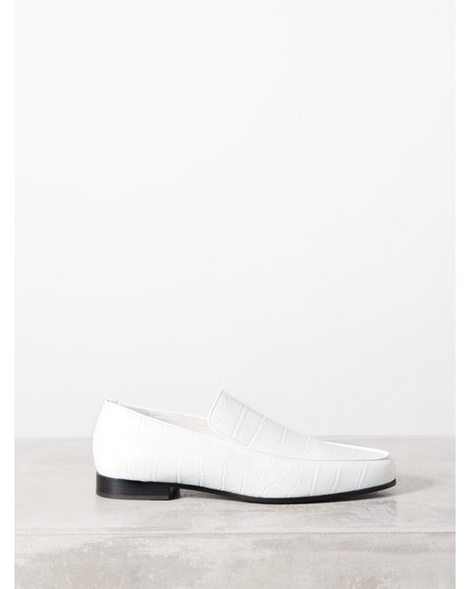Totême The Oval Crocodile-effect Leather Loafers