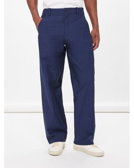 A.P.C. . Mathurin Crinkled Cotton-blend Trousers
