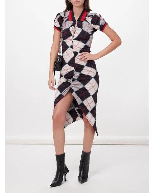 Vivienne Westwood Argyle-print Cotton-jersey Midi Dress