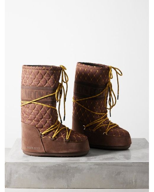 Moon Boot Icon Suede And Quilted-nylon Snow Boots