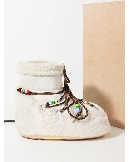 Moon Boot Icon Bead-embellished Faux-fur Snow Boots