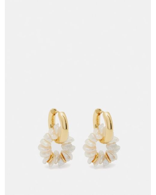 Anni Lu Pearl Power 18kt Gold-plated Hoop Earrings