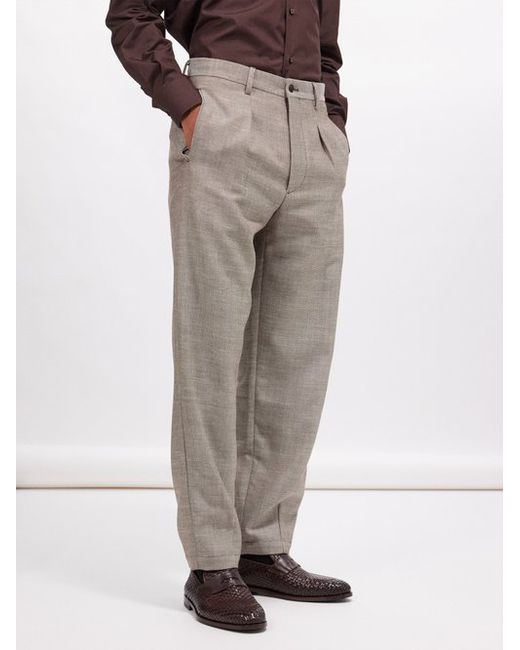 Giorgio Armani Single-pleat Virgin Wool-blend Suit Trousers 50 EU/IT